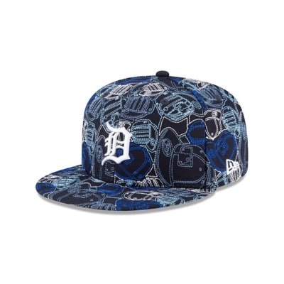 Blue Detroit Tigers Hat - New Era MLB Caps Chaos 59FIFTY Fitted Caps USA6138295